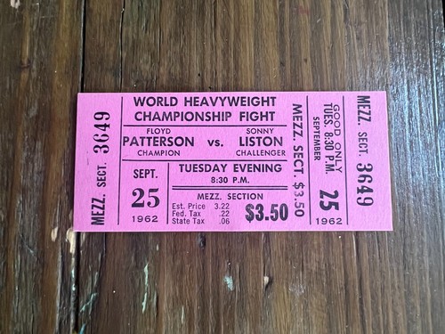 Vintage 1962 boxing ticket - vintage,